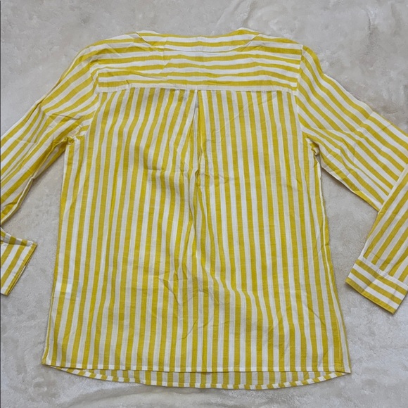 Style & Co. Yellow and White Striped Blouse M - Picture 3 of 4